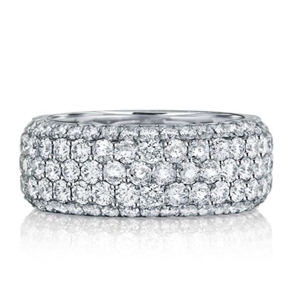 Italo Five Row Eternity Created White Sapphire Wedding Band